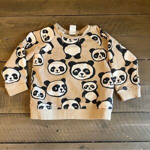 2T H&M panda print crewneck sweater